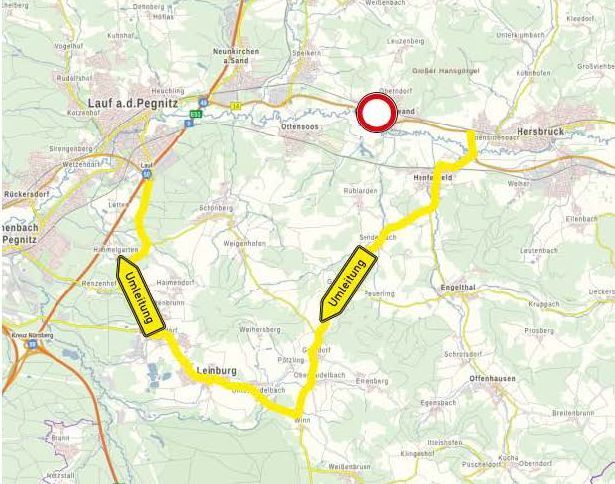 Sanierung B14 Reichenschwand Umleitung Sanierung B14 Reichenschwand Umleitung