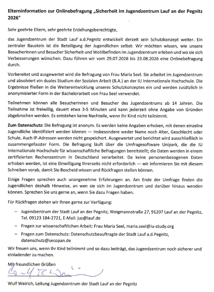 Elterninfo Umfrage