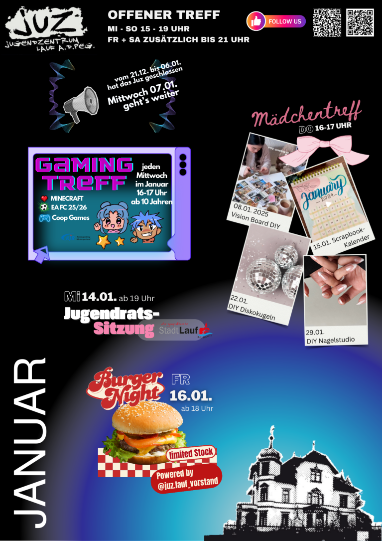 Jugendzentrum Monatsprogramm Januar 26