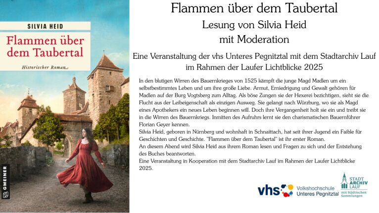 Flammen über dem Tauvertal Lesung von Silvia Heid
